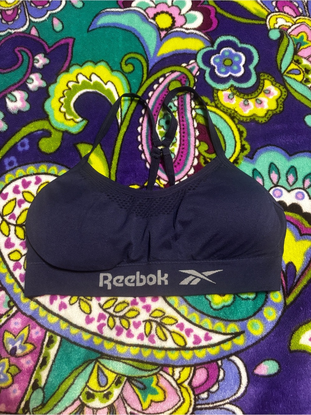 Reebok Navy Racerback Swim Coverup Top